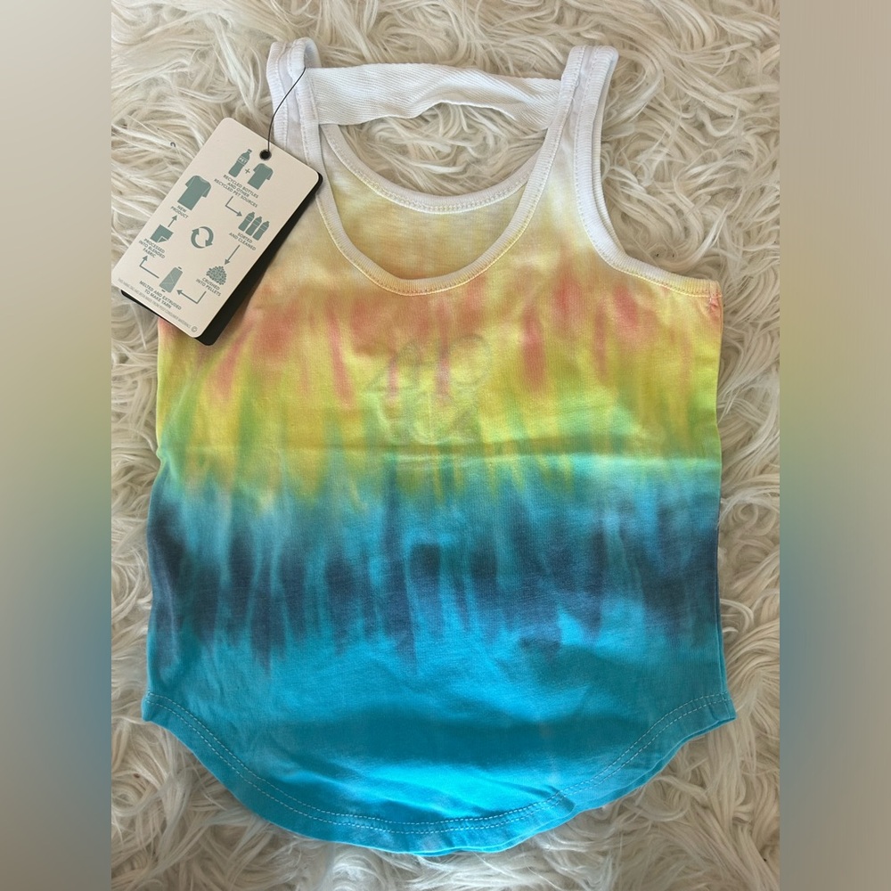 NWT, Chaser, Girls, tie-dye shirttail tank, back cut-out - Picture 8 of 9